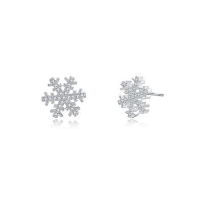 China BAROLI Cute New Arrival Fine Jewelry 925 Silver Jewelry Christmas Snowflake Stud Earrings For Girls Gift for sale