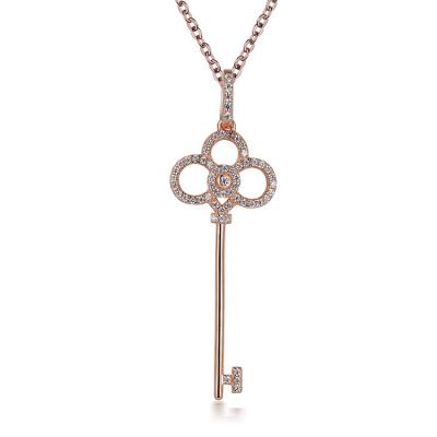 China FASHIONABLE Hot Sale 925 Gold 18K Sterling Silver Cninese Lucky Knot Key Pendant BAROLI Necklace Chian for sale