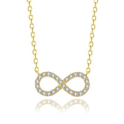 China 2021 Wholesales Simplicity Design Cute Screw Wire Pending Infinity Necklace With Medium Size 14k Gold Plated for sale