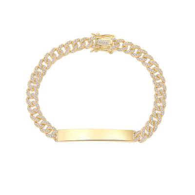 China BAROLI CZ Aaaaa Jewelry 925 Sterling Silver Gold Vermeil Personalized Cuban Link Chain Bracelet FASHIONABLE Bracelet for Women for sale