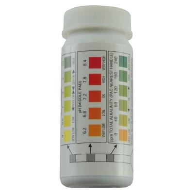 China 3 way plastic test strips for free chlorine, pH, total alkalinity for sale