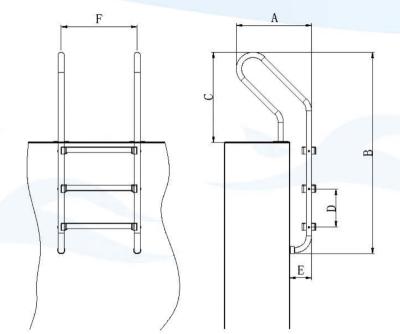 China For In Ground Pool 304 Stainless Steel Pool Ladder For In Ground Pool for sale