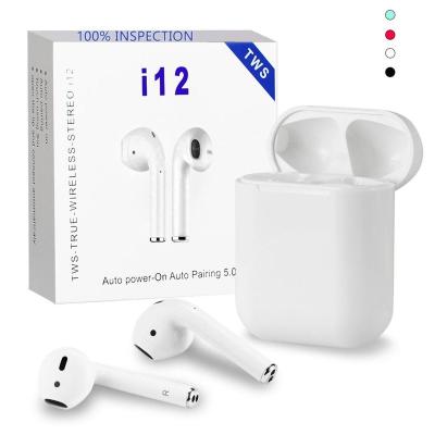 China Double side calls latest hot selling new 5.0 TWS i12 high quality wireless earbuds for sale