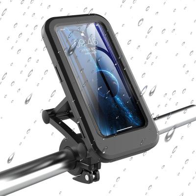 China 360 Rotation Adjustable Waterproof Bicycle Phone Mount with Detachable TPU Touch Screen Motorcycle Phone Holder for sale