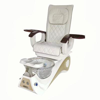 China Comfortable Gold Spa Nail Shop Pedicure Manicure Technician Luxury Table Chairs for Costumers Pedicure and Manicure for sale