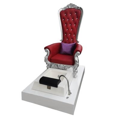 China Modern Luxury Foot Spa Pedicure Manicure Massage Chair Non Plumbing Non Plumb Free Queen Silver Gold Throne Chair For Salon Furniture for sale