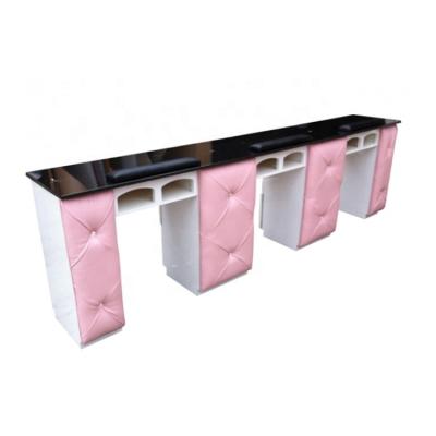 China Modern luxury customized multiple seats and colors modern style marble nail salon manicure table on sale for sale