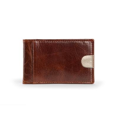 China 2021 Handmade Credit Card Holder RFID Blocking Money Crazy Clip Leather Horse Wallet Slim Card Holder for sale