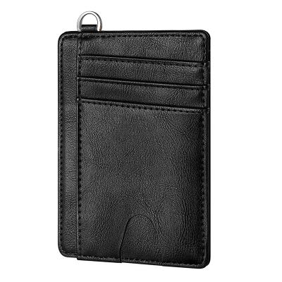 China Handmade credit card holder rfid blocking slim wallet pu vintage custom card holder rfid leather card holder for sale