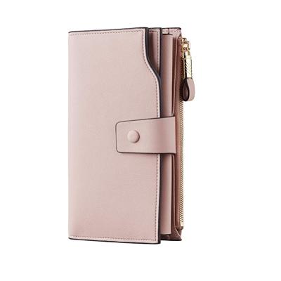 China RFID Women Multifunctional Wallet Purse Wallet Credit Leather Slim Cards Case For Women for sale