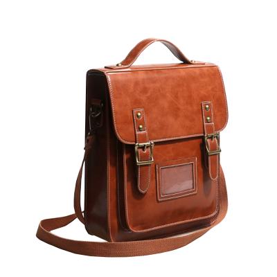 China Vintage Handmade Bag Design Quality Genuine Leather Waist Bag Backpack for sale