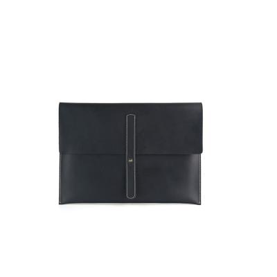 China Vintage High Quality Soft Black Leather Clutch Bag Men's Business Handmade Envelope Bag for sale