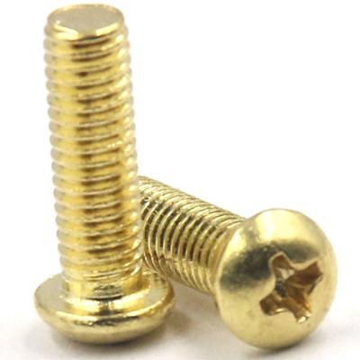 China H62 Copper YB818 Pan Head Cross Recessed Pan Head Machine Screw Brass Pan Head Spline Screw for sale