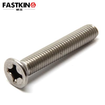 China SUS304 Flat Cross Recessed Flat Head Fine Thread Machine Screw 10#-32*1/4 for sale