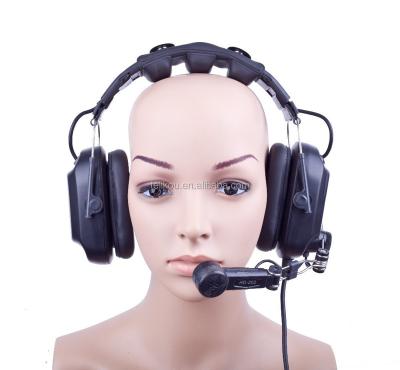 China Professional Headband TELIKOU Ear Headband XLR-4 Double Noise Cancel Intercom Earpiece for sale