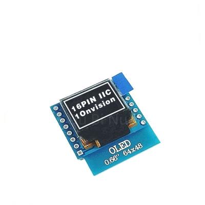 China 0.66 inch OLED display module for MINI ESP32 WEMOS D1 AVR STM32 module 64x48 0.66