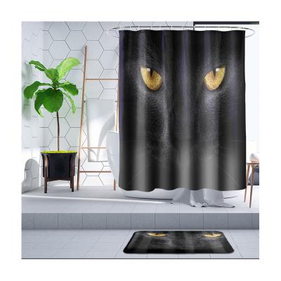 China American Funny Liveable Animals Shower Curtain Hawk Cat Lion Butterfly Curtains For Bathroom Waterproof Bathroom Decor With Hooks for sale