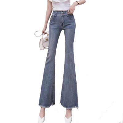 China Women's Plus Size Rocket Jeans Casual Wash Front Buttons High Waist Fashion Blue Jeans In Stock for sale