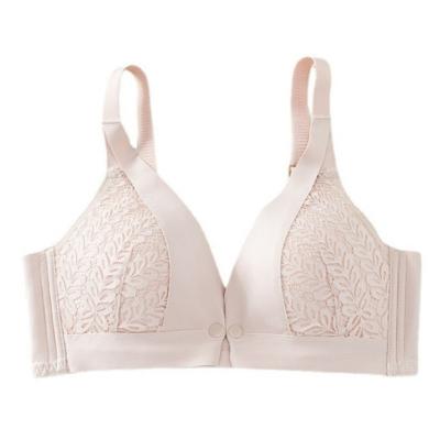 China OEM Breathable Casual Women Pregnant Nursing Clothes Plus Size Lace Sleep Solid Color Wireless Front Button Maternity Nursing Bras for sale