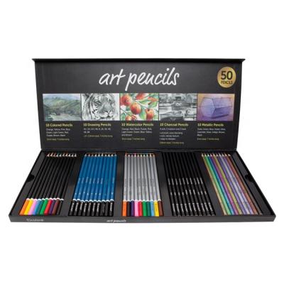 China For Artist 50 PC Artist Sketch Pencil and Colored Pencil Set/Art Pencil Set for sale