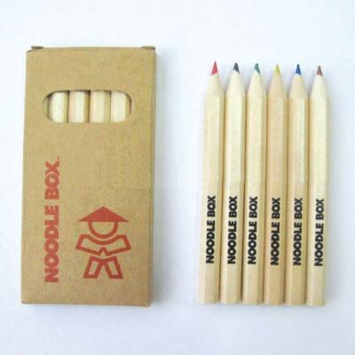 China For Promotion Kids Natural Wooden Mini Coloring Pencil 6 Packs for sale