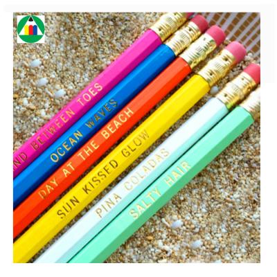 China Cheap Promotional Pencil Round / HB Hexagonal Promotional Standard Pencil With Eraser for sale