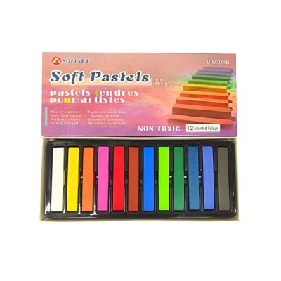 China For Painting and Drawing Amazon Hot Sale Square Chalk Soft Chalk Pastels , Soft Pastels 12 Packs Assorted Colors for sale