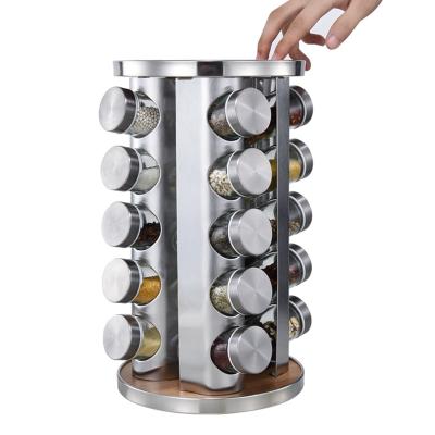 China 360 Spice Bottle 20Pcs Spice Jar Viable Rotating Rotating Rack With Stand Holder for sale