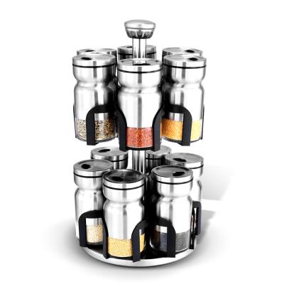 China Wholesale Viable Spice Rack 360 Degree Rotating Stainless Steel Spice Rack Organizer for sale