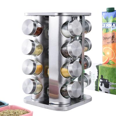 China Viable Glass Seasoning Rack And Stainless Steel Rotatable Jar Rack for sale