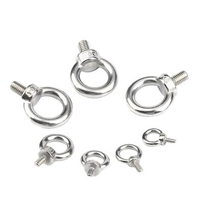 China Forged Stainless Steel Anchor Lifting DIN580 M8 Stainless Steel Eye Bolt Galvanized Swivel Ring Oval Threaded Shank Eye for sale