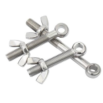 China M5-M30 201/304/316 Stainless Steel Threaded Shank Eyes Swing Bolt A2 Din444 Swing Bolts Angle Eye Bolts With Wing Nut for sale