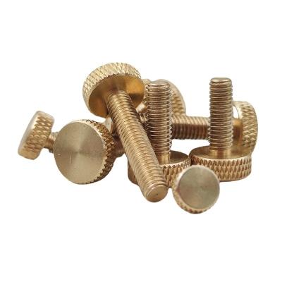 China Custom anodized aluminum brass knurled thumb screw flat factory direct m2 m3 m5 m6 thumb screw for sale