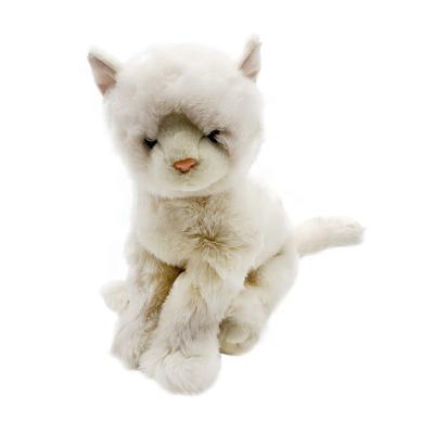 China Wholesale Cute Plush Stuffed Animals Fur Cat Shape Plush Toy Cartoon Cat for sale