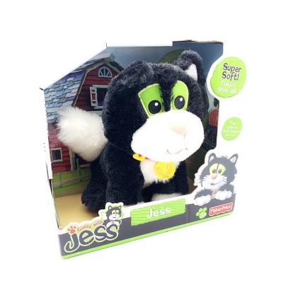 China China Supplier Custom Plush Black Dog Toy Stuffed Plush Custom Black Dog Toy Soft Plush Dog Toys With Printing Display Box for sale