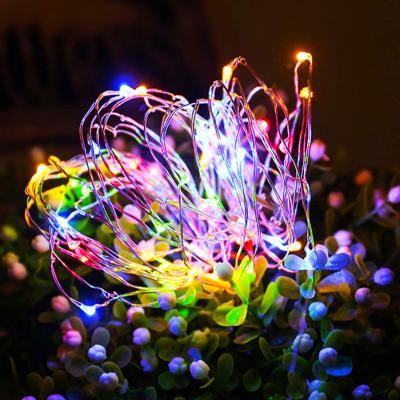 China Commercial Use 200 LED Solar Rechargeable Remote Control Outdoor String Lights DIY Colored Fairy Lights for sale