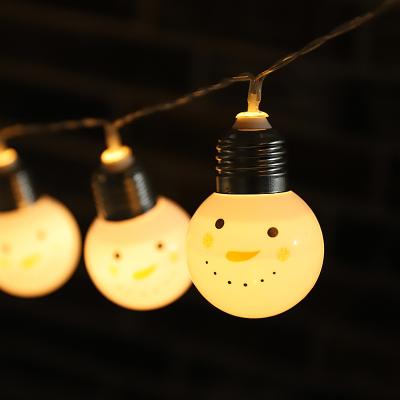 China Amazon Hot Sale 2021 Snowman String Lights Plastic Fairy Led Christmas Light Garden Party 3V AA Battery Operated Indoor Lights for sale