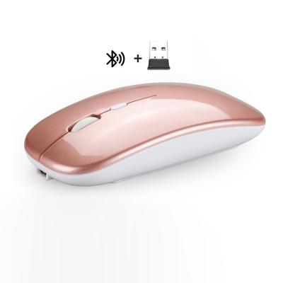 China New 2021 Slim Silent Click Optical Wireless Mouse Convenient For Computer, Mute Rechargeable Wireless 2.4G Mouse for sale