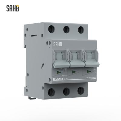 China PV System SAHB DC 750V 3P 1-63A Solar Circuit Breaker Miniature DC Breaker For Solar Panels for sale