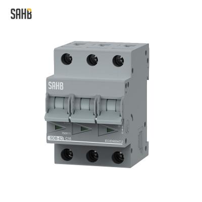 China Electric PV Solar System SAHB DC Mini Circuit Breaker 3Pole 750V MCB For Solar PV System for sale