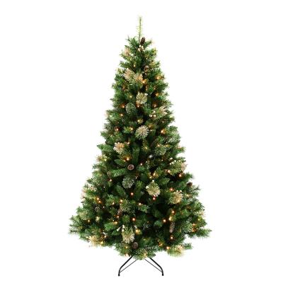 China Oversized Fashion Plastic Design With Balls Plastic Green 6Ft Christmas Tree For Outdoor for sale