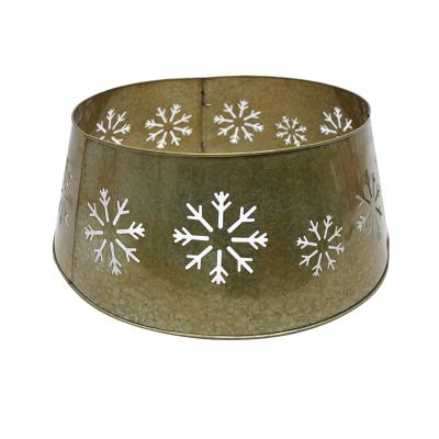 China Metal Galvanized Snowflake Christmas Tree Collar , Christmas Tree Skirt for sale