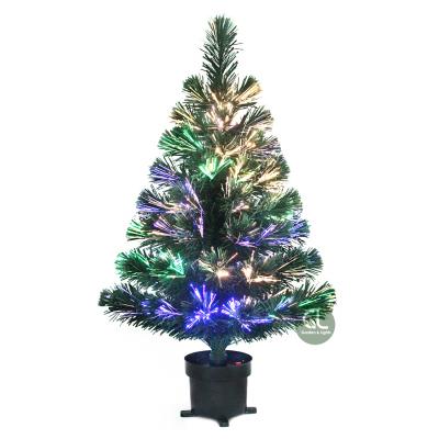 China Homemade 2ft Mini PVC Fiber Optic Christmas Tree Christmas Decor Trees Fiber Optic Christmas Trees for sale