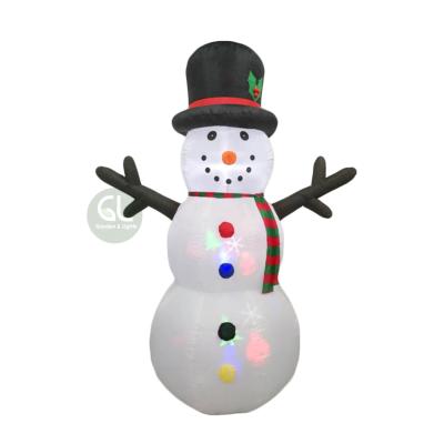 China New Designs Polyester Large Snowflake Projection Led Inflatable 8ft Outdoor Snowman for sale