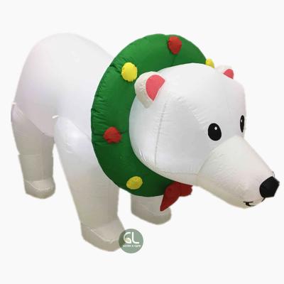 China Best Choice Inflatable Polyester Fabric Products Christmas Polar Bear, Inflatable Bear, Inflatable Giant Bear for sale