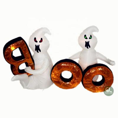 China Polyester Fabric Factory Led Halloween Airblown Inflatable Ghost With BOO Outdoor Halloween for sale