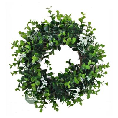 China Spring plastic decor supply manufacturer artificial natural garland, wicker garland, boxwood leaf garland for sale