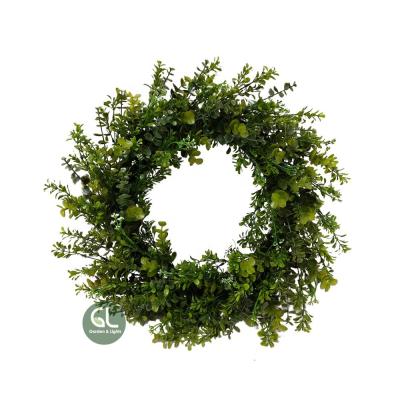 China Hot sales plastic spring artificial flower garland, spring garland for front entrance, preserved boxwood garland for sale