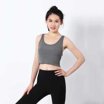 China Jiadi QUICK DRY Women's Gym Crop Back Tank Top Yoga Sports Bra Fitness Ribbed Runner Solid Core Sleeveless Workout for sale