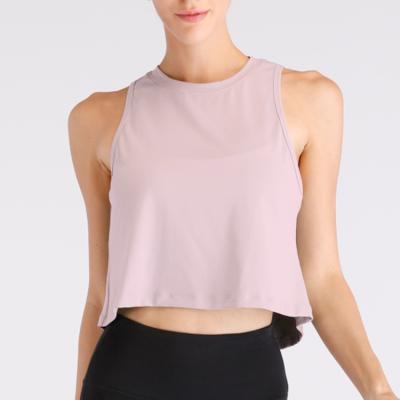 China Crop gym waist top tank loose wholesale more wear tops simple custom logo fitness women wife beater for women for sale